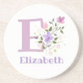 Initiaal plus naam en blokontwerp zandsteen onderzetter (Voorkant)