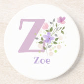 Initiaal plus naam en blokontwerp zandsteen onderzetter (Voorkant)