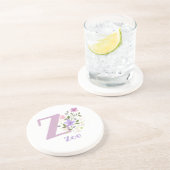 Initiaal plus naam en blokontwerp zandsteen onderzetter (Zijkant)