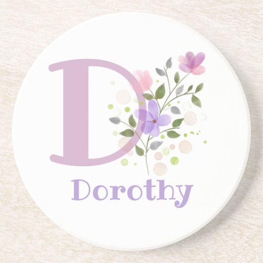 Initiaal plus naam en blokontwerp zandsteen onderzetter (Voorkant)