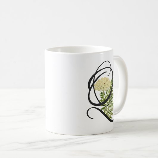 Initiaal Q,  Mok van koningin Anne's Lace Coffee (Voorkant rechts)