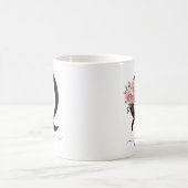 Initiaal Q Monogram Bloembloem Roze Rozen Mok (Center)