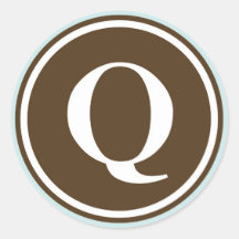 Initiaal Q monogram cirkel letter zegel partij voo