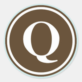Initiaal Q monogram cirkel letter zegel partij voo