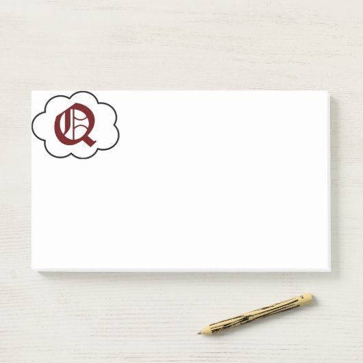 Initiaal Q Monogram Opmerkingen Post-it® Notes (Op bureau)