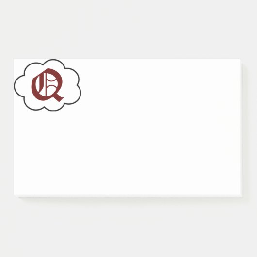 Initiaal Q Monogram Opmerkingen Post-it® Notes (Voorkant)