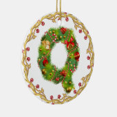 initiaal Q monogrammen kerstversiering - cirkel Keramisch Ornament (Rechts)
