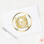 Initiaal Q ronde Sticker in goud (Envelop)