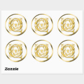 Initiaal Q ronde Sticker in goud (Vel)