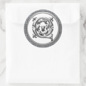 Initiaal Q Ronde Sticker in Zilver (Tas)