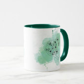 Initiaal Q Waterverf Monogram Groen Botanisch Mok (Voorkant rechts)