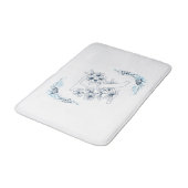 Initiaal "R" Blauw Monogram Kalm Bloemen Badmat (Gekanteld)