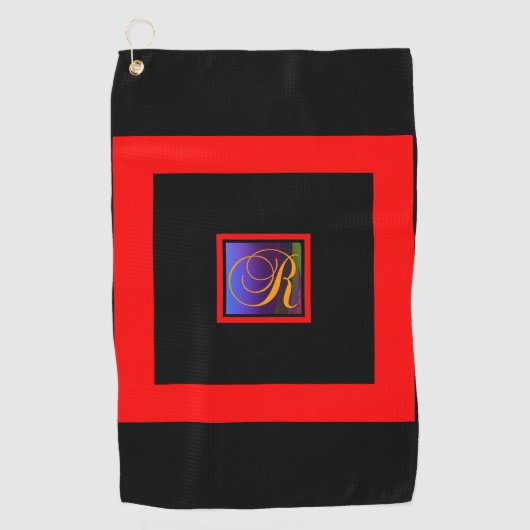 INITIAAL R MONOGRAM GOLFHANDDOEK (Voorkant)