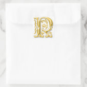 Initiaal R Monogram Sticker in Goud (Tas)