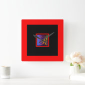 INITIAAL R MONOGRAM VIERKANTE KLOK (Huis)