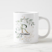 Initiaal R Naam Alphabet Monogram Greenery Wreath Grote Koffiekop (Rechts)