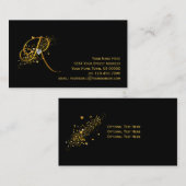 Initiaal R Stardust Visitekaartje Gold & Diamonds (Voorkant / Achterkant)