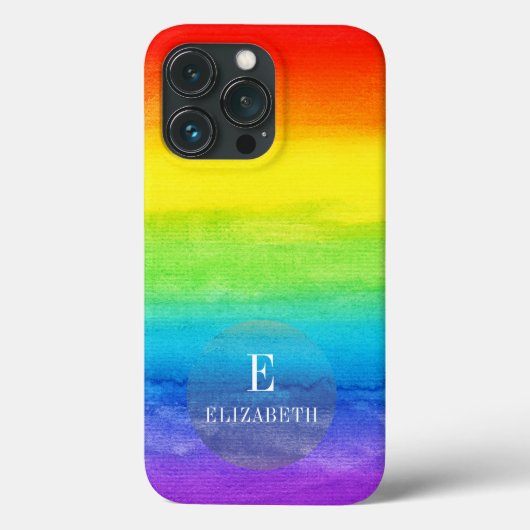 Initiaal Rainbow-Waterverf voor persoonlijke naam Case-Mate iPhone Case (Achterkant)