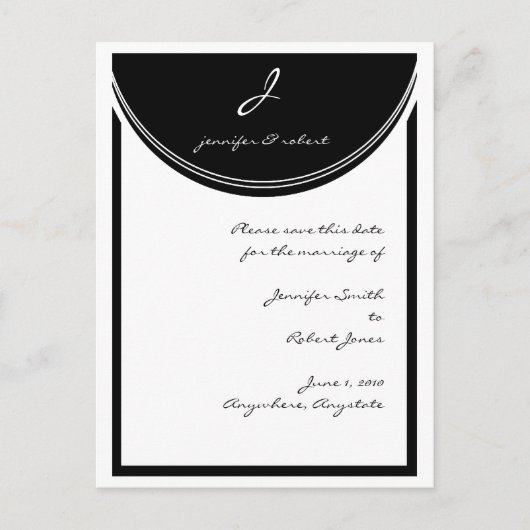 Initiaal Reactie De datum opslaan Aankondigingskaart (Voorkant)