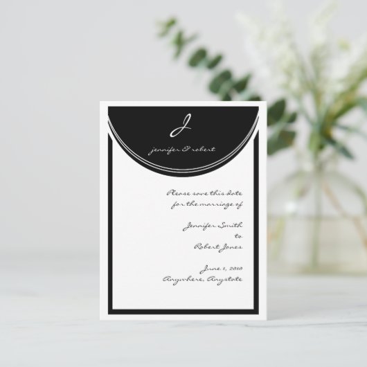 Initiaal Reactie De datum opslaan Aankondigingskaart (Staand voorkant)