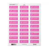Initiaal retour adreslabel in roze etiket (Full Sheet)