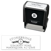 Initiaal retouradres met groen  zelfinktende stempel (In situ)