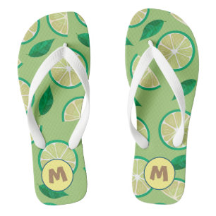 Initiaal  retro Lemon l groen Teenslippers