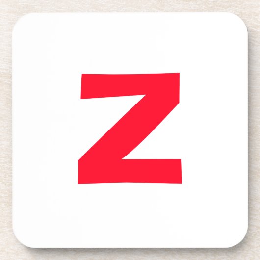 Initiaal rood monogram grote letter eigen naam bier onderzetter (Voorkant)