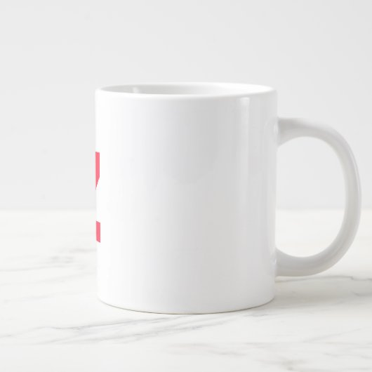 Initiaal rood monogram grote letter eigen naam grote koffiekop (Rechts)