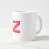 Initiaal rood monogram grote letter eigen naam koffiekop (Voorkant rechts)