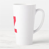 Initiaal rood monogram grote letter eigen naam latte mok (Rechts)