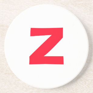 Initiaal rood monogram grote letter eigen naam zandsteen onderzetter