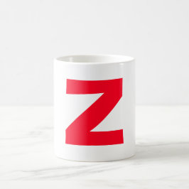 Initiaal Rood Monogrammed Handgeschreven Eigen Naa Koffiemok
