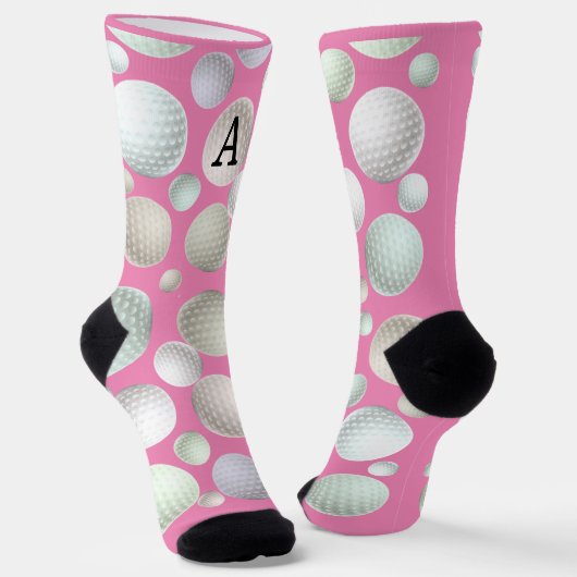 Initiaal roze Golf Sokken (Gebogen)