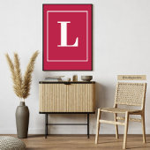 Initiaal |Roze Monogram Moderne Stijlen Poster