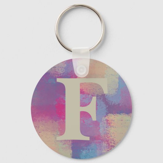 Initiaal roze pastollingspatroon sleutelhanger (Voorkant)