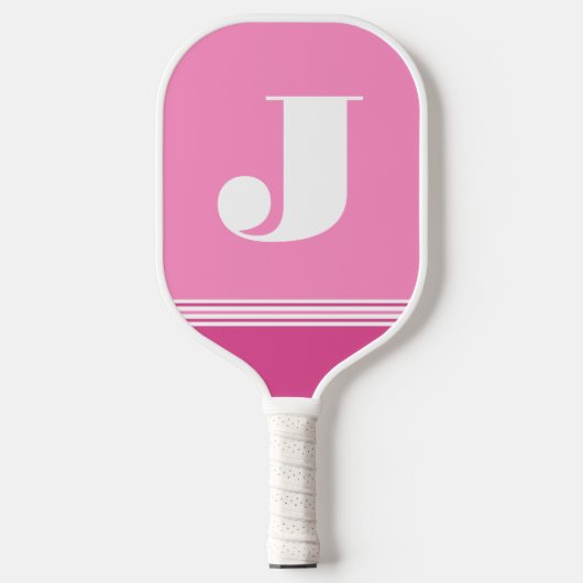 Initiaal Roze Pickleball Paddle (Voorkant)