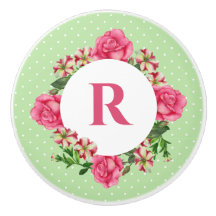 Initiaal Roze Roze Rood Wit Petunia Polka Dots