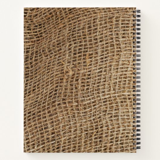 Initiaal Rustic Burlap Notitieboek (Achterkant)
