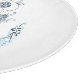 Initiaal "S" Blauw Monogram Kalm Bloemen Snijplank (Hoek)