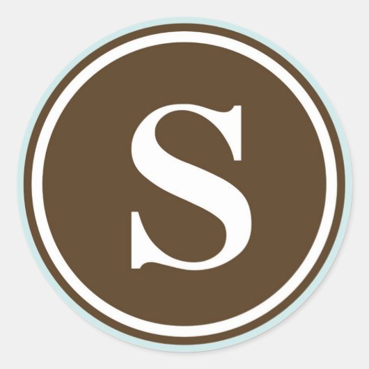 Initiaal S monogram cirkel letter zegel (Voorkant)