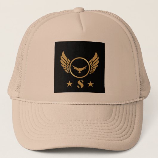 initiaal S Unieke stijlvolle accessoire Gouden Ade Trucker Pet (Voorkant)
