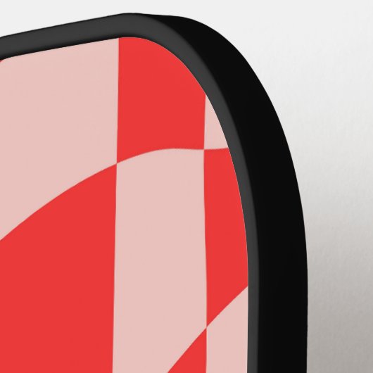 Initiaal schattig roze en rood trendy geruite stre pickleball paddle (Links Detail)