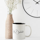 Initiaal Script Monogram Geometric Classic Tweekleurige Koffiemok