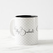 Initiaal Script Monogram Geometric Classic Tweekleurige Koffiemok (Voorkant links)