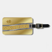 Initiaal Silver op Gold Curve-Bagagelabel wijzigen Bagagelabel (Voorkant horizontaal)