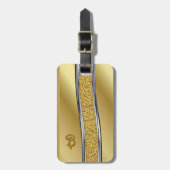 Initiaal Silver op Gold Curve-Bagagelabel wijzigen Bagagelabel (Voorkant verticaal)
