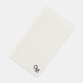 Initiaal stempel bruiloft servet eenvoudige beige (Hoek)