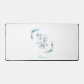 Initiaal "T" Blauw Monogram Kalm Bloemen Bureaumat (Voorkant)