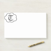 Initiaal T Monogram Opmerkingen Post-it® Notes (Op bureau)